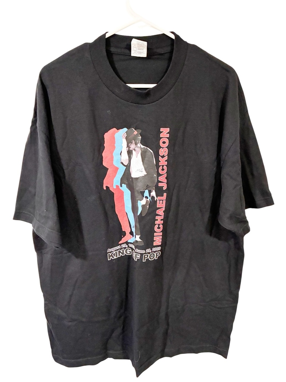 Michael Jackson MJ King of Pop Unisex Black Graphic Tshirt Size XL